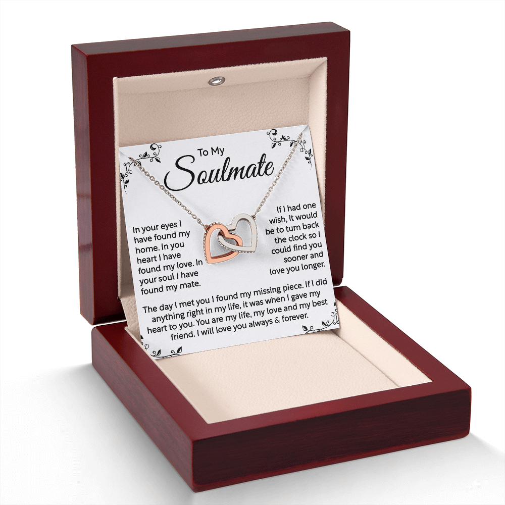 To My Soulmate – Interlocking Heart Necklace, A Romantic Gift of Eternal Love