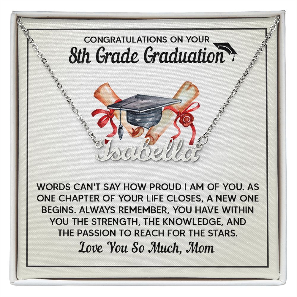 To My Daughter 8th Grade Graduation Custom Name Necklace Gift For Her Graduation Gifts for Her