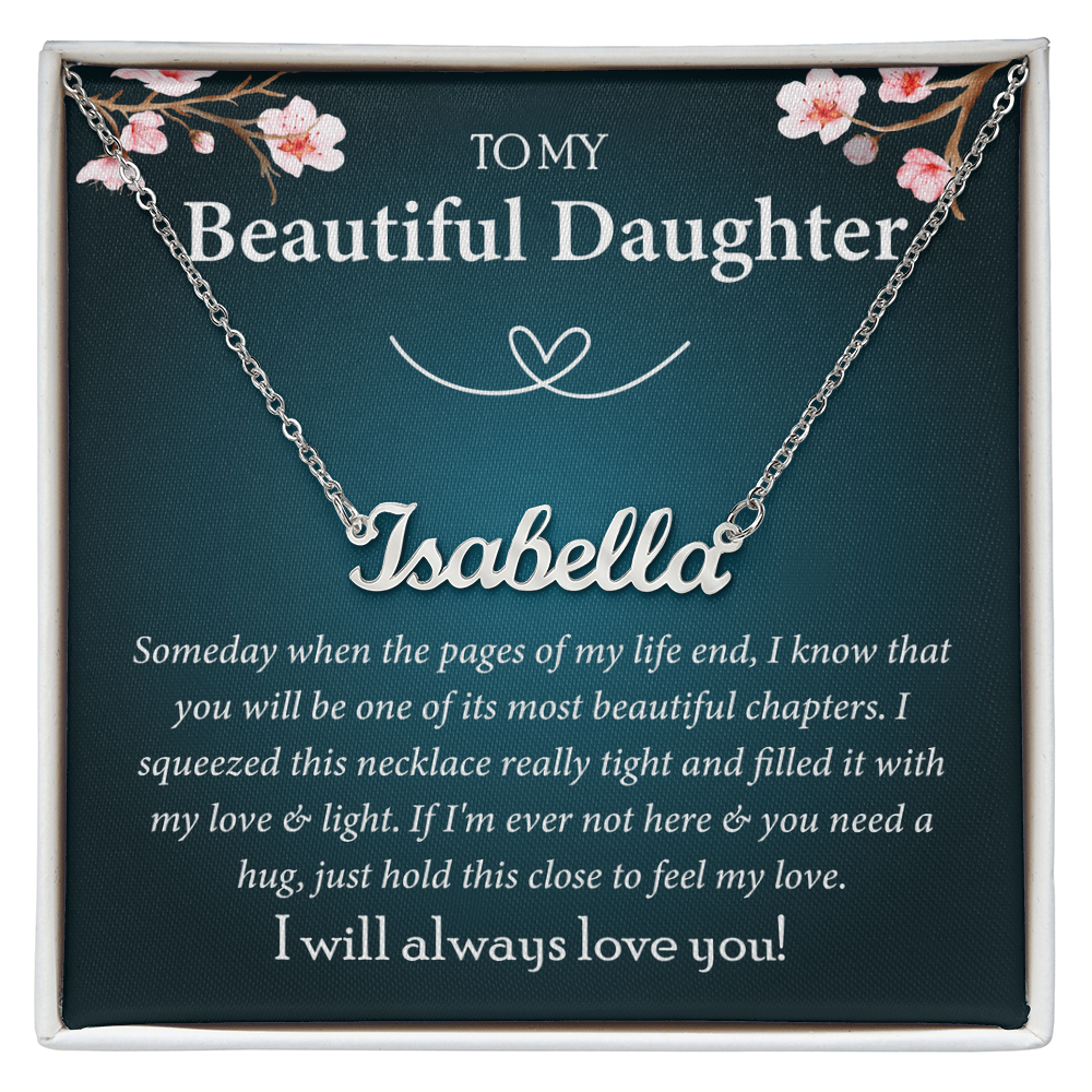 To My Beautiful Daughter Custom Name Necklace, Gift From Parents