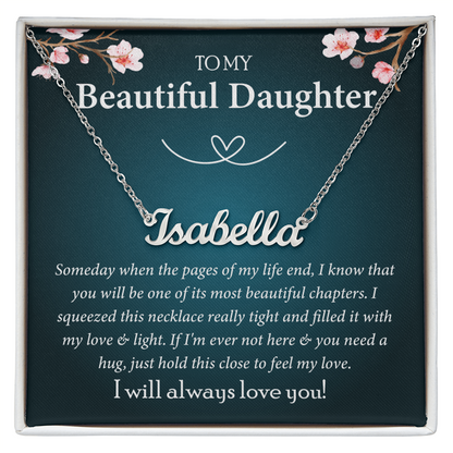 To My Beautiful Daughter Custom Name Necklace, Gift From Parents