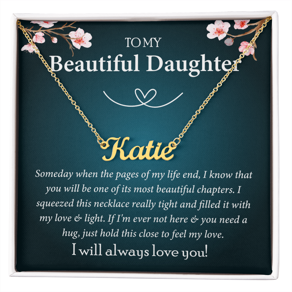 To My Beautiful Daughter Custom Name Necklace, Gift From Parents
