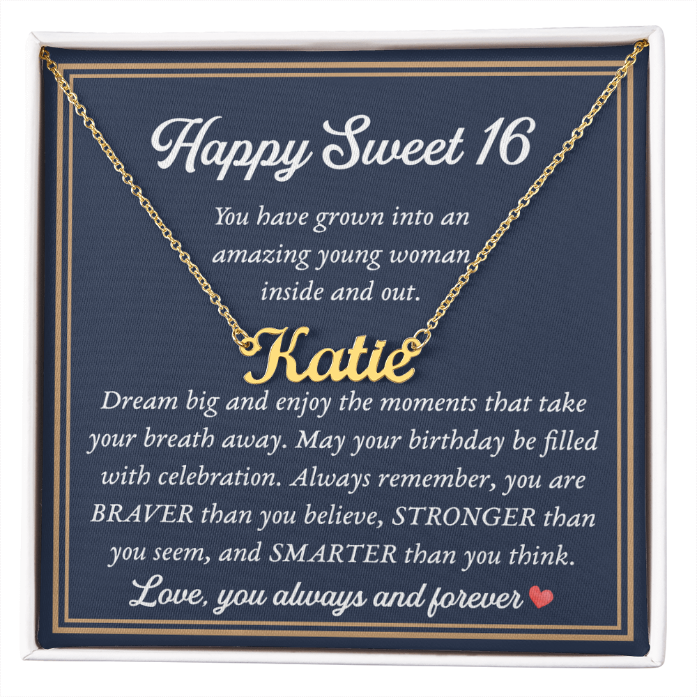 Birthday Gift For Sweet 16 - Custom Name Necklace