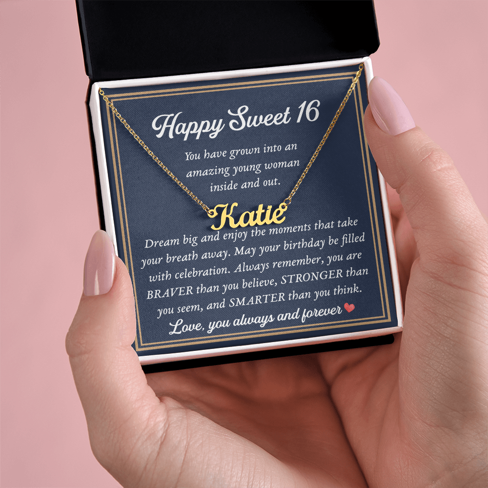 Birthday Gift For Sweet 16 - Custom Name Necklace