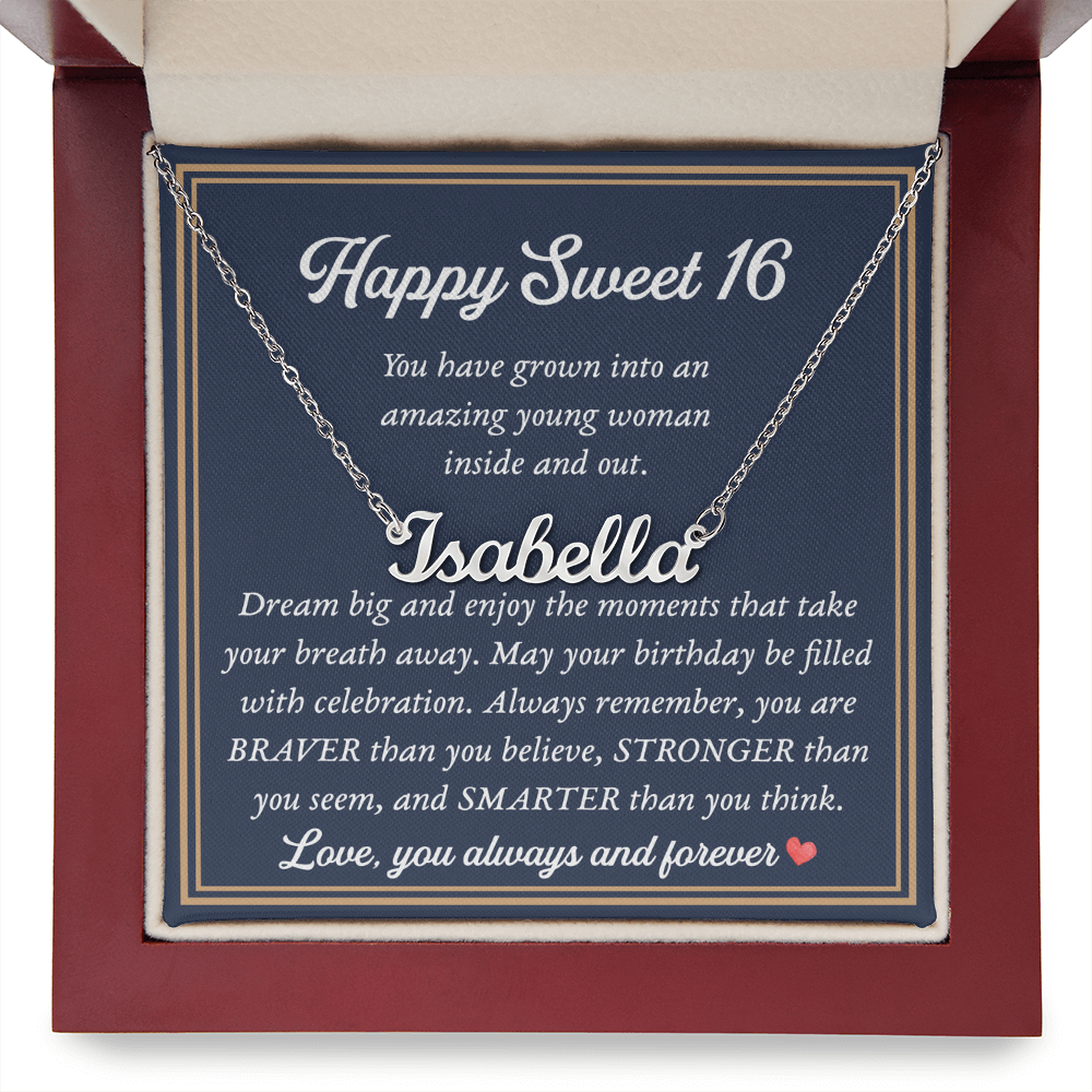 Birthday Gift For Sweet 16 - Custom Name Necklace