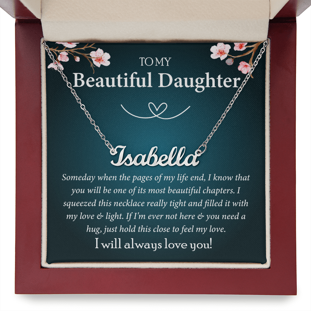 To My Beautiful Daughter Custom Name Necklace, Gift From Parents