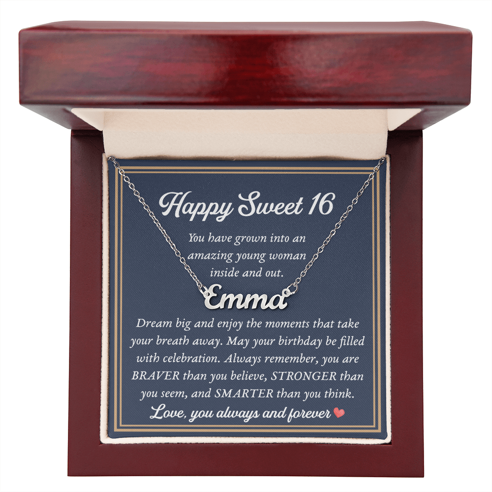 Birthday Gift For Sweet 16 - Custom Name Necklace