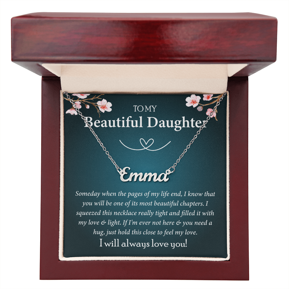 To My Beautiful Daughter Custom Name Necklace, Gift From Parents