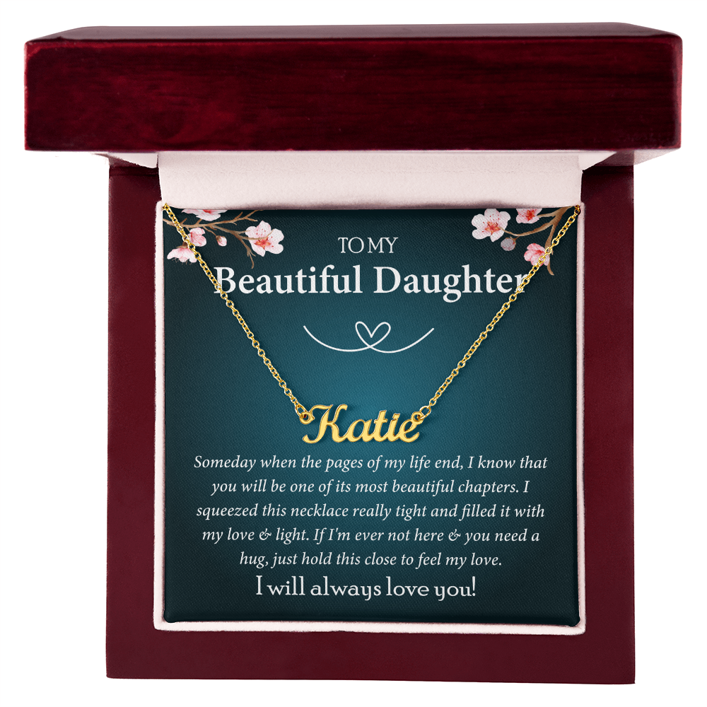 To My Beautiful Daughter Custom Name Necklace, Gift From Parents