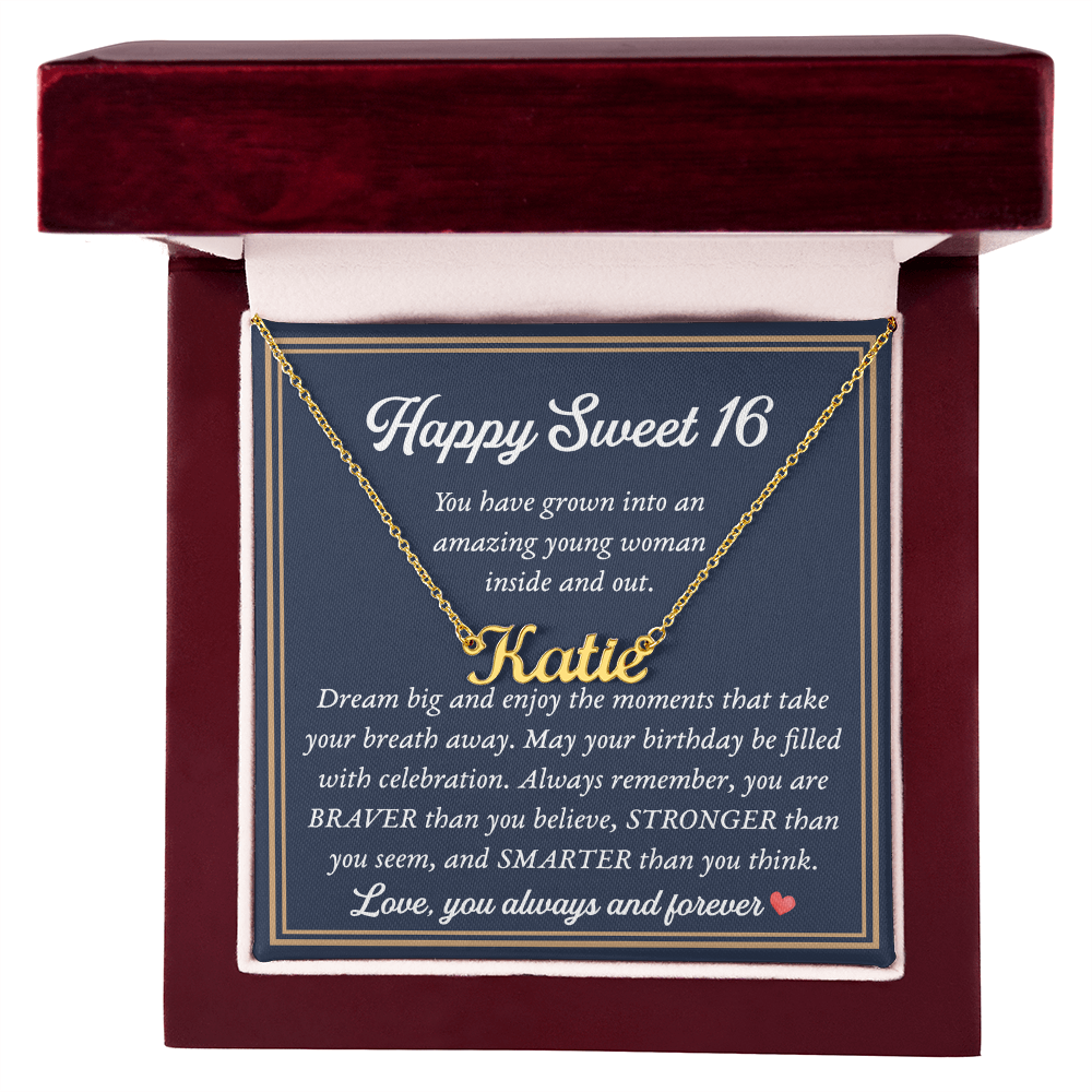 Birthday Gift For Sweet 16 - Custom Name Necklace