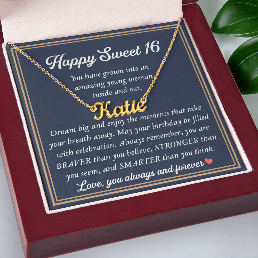 Birthday Gift For Sweet 16 - Custom Name Necklace