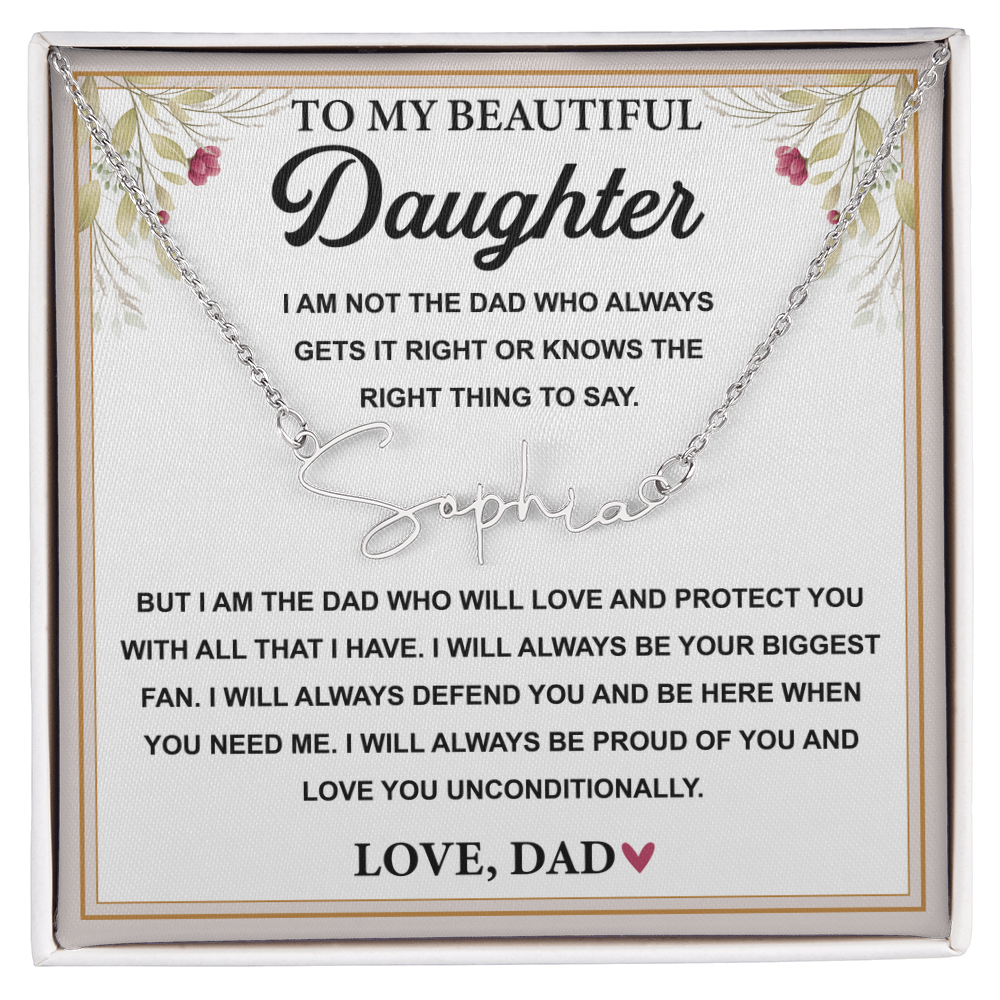 Stainless Steel Jewelry Father to Daughter- Signature Necklace