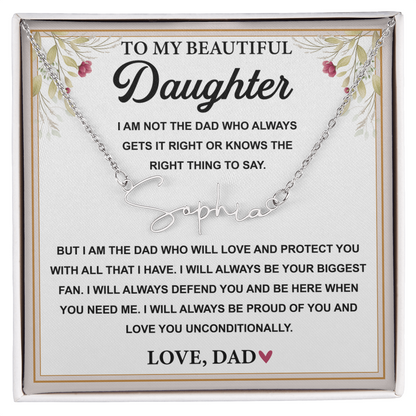 Stainless Steel Jewelry Father to Daughter- Signature Necklace