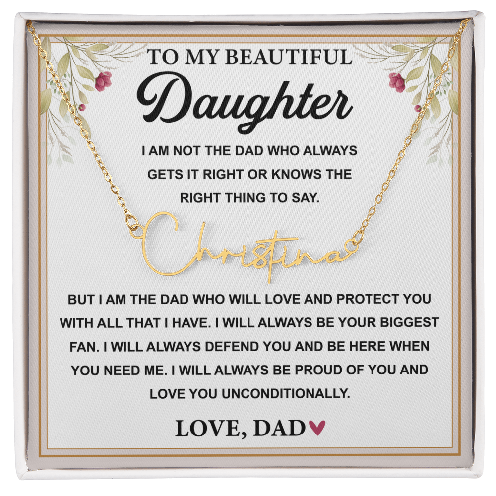 Stainless Steel Jewelry Father to Daughter- Signature Necklace