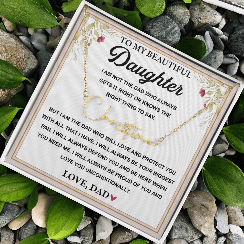Stainless Steel Jewelry Father to Daughter- Signature Necklace