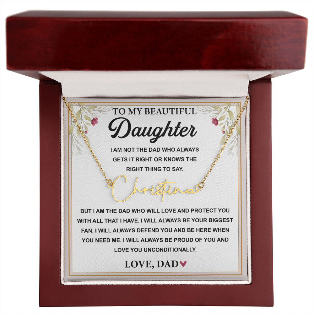 Stainless Steel Jewelry Father to Daughter- Signature Necklace