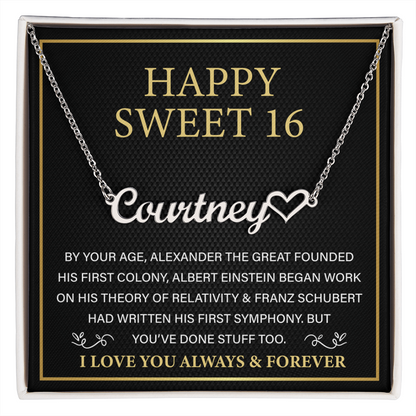 Heart Name Necklace - Daughter Birthday Present From Mom Dad