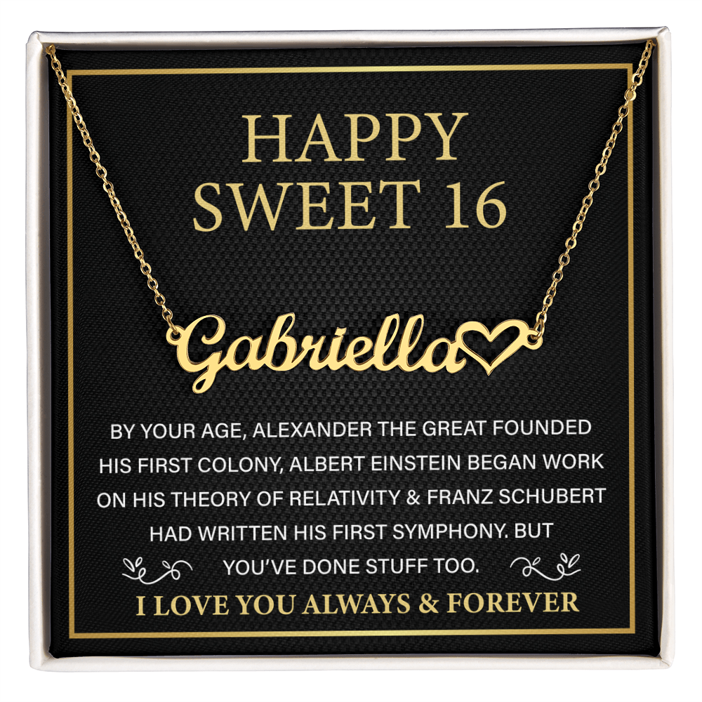 Heart Name Necklace - Daughter Birthday Present From Mom Dad