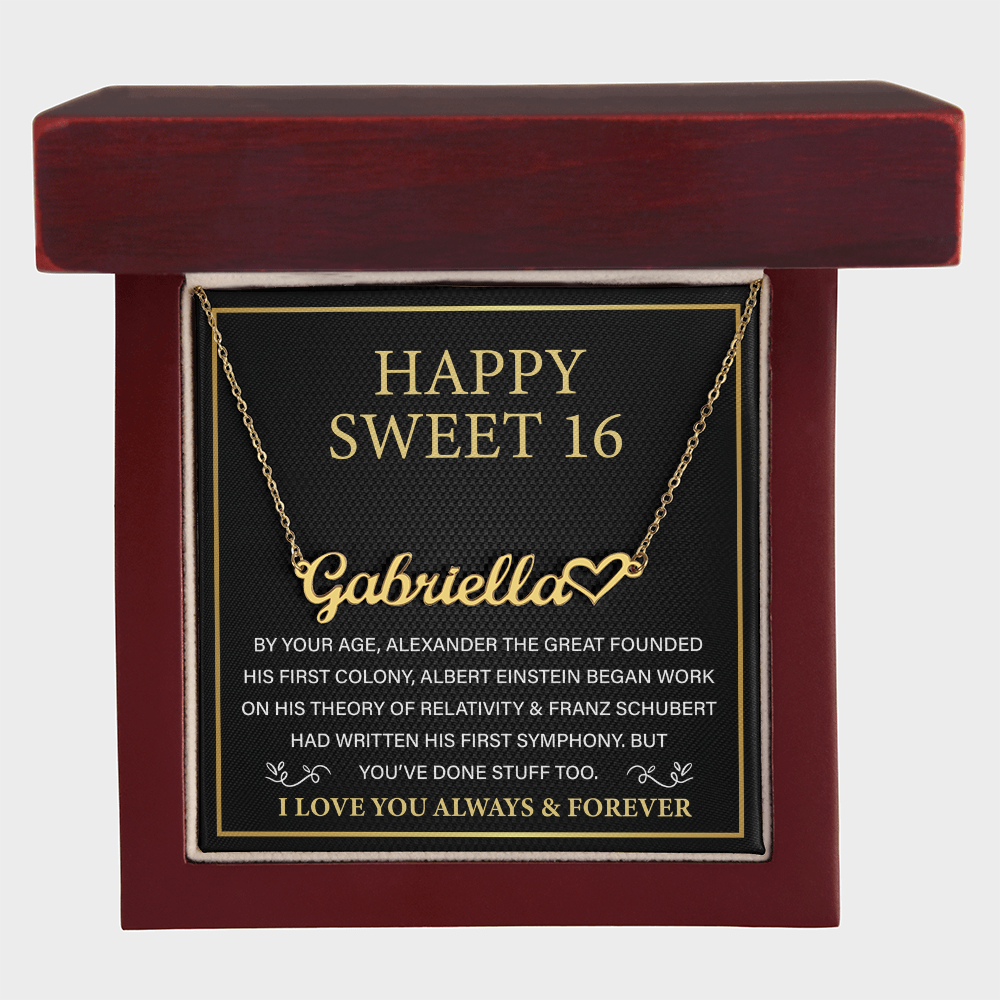 Heart Name Necklace - Daughter Birthday Present From Mom Dad