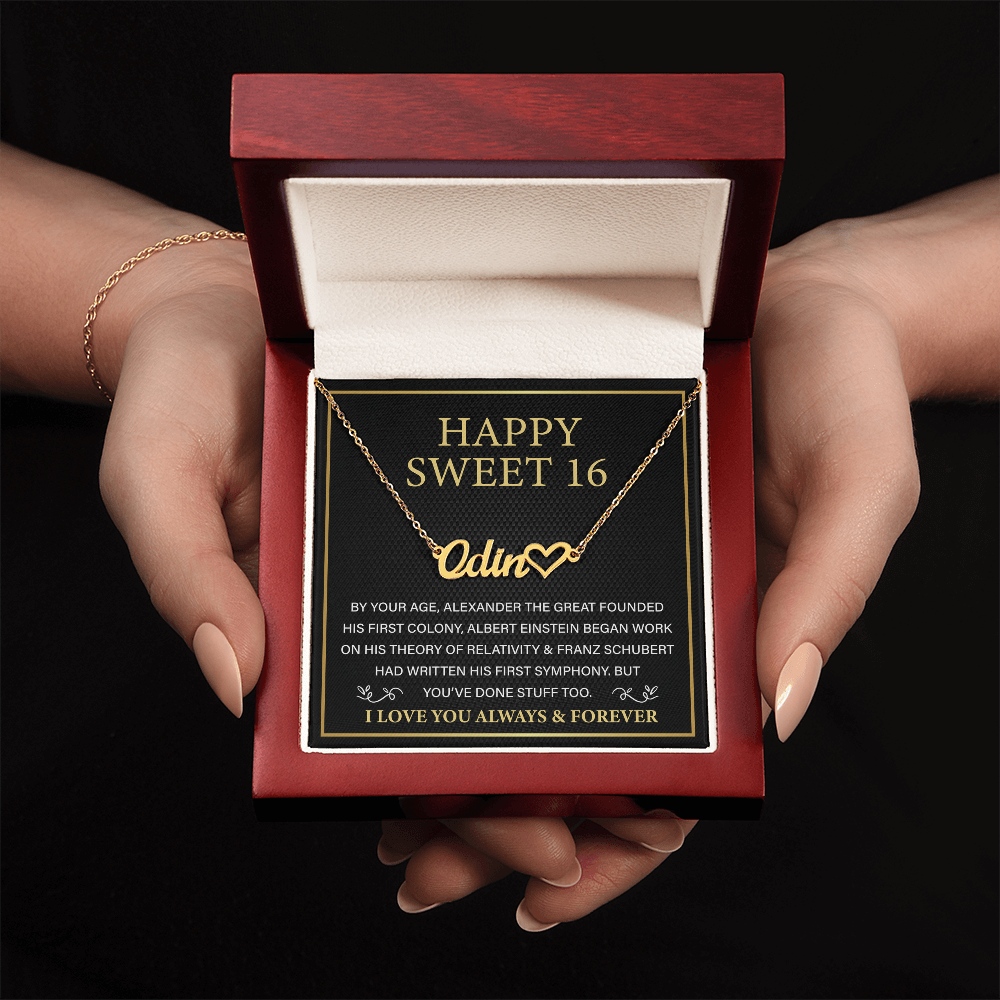 Heart Name Necklace - Daughter Birthday Present From Mom Dad