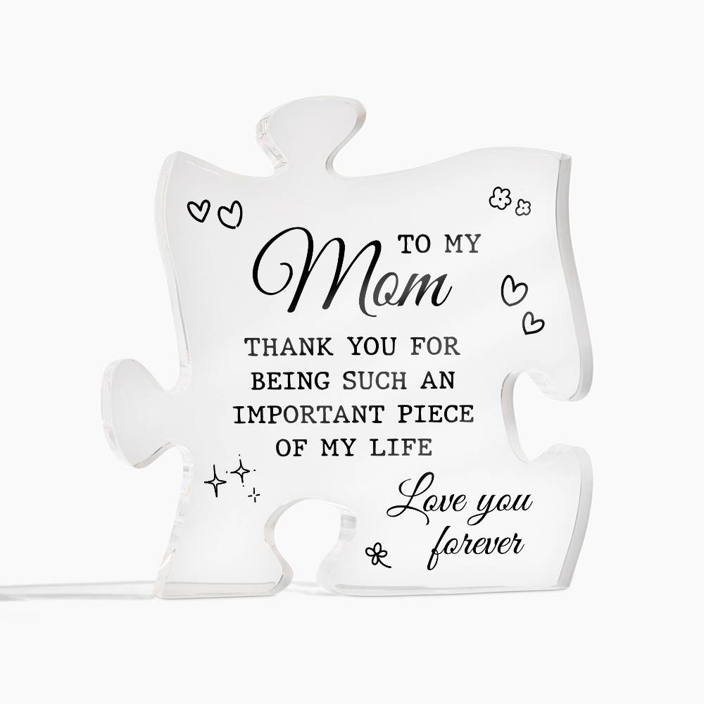 Gifts for Mom from Daughter or Son - Best Mom Ever Gifts Unique Mother Birthday Acrylic Puzzle Plaque Desk Decorations Present for Mom Christmas, Anniversary and Mothers Day Gifts