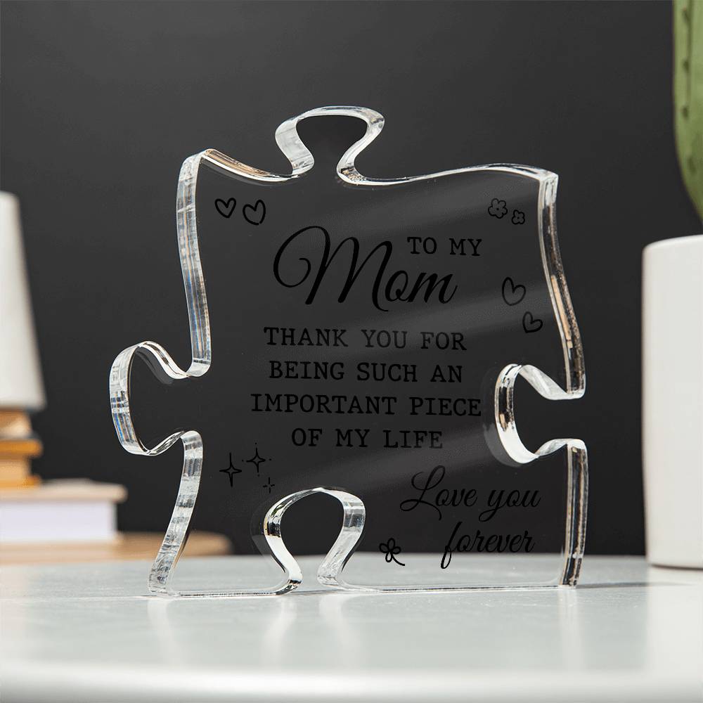 Gifts for Mom from Daughter or Son - Best Mom Ever Gifts Unique Mother Birthday Acrylic Puzzle Plaque Desk Decorations Present for Mom Christmas, Anniversary and Mothers Day Gifts