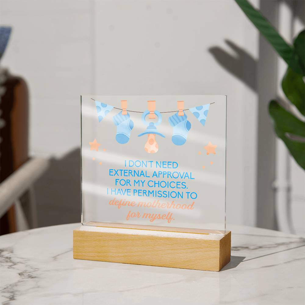 New Mom Square Acrylic Plaque for Post Partum | Postpartum Self Care with Empowering Messages on the verso of each card | New Mom Essentials gifts for women after birth