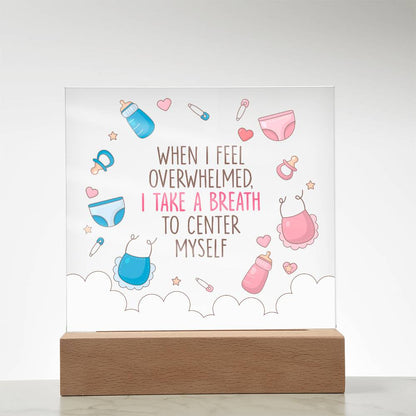 New Mom Square Acrylic Plaque for Postpartum Self-Care | Empowering Messages for New Moms | Perfect Gift for Mama to Be, First Time Mom, Mother's Day, and Christmas