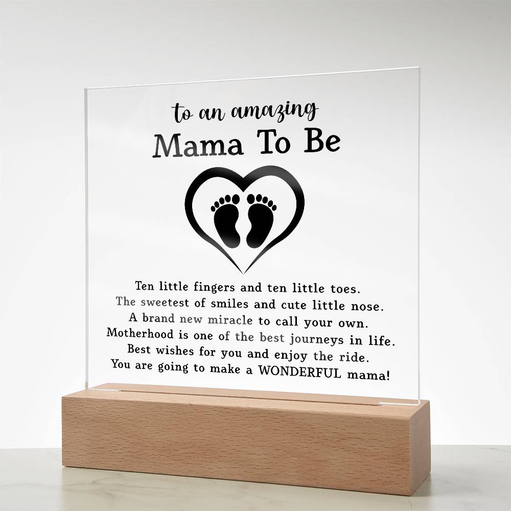 Acrylic Square Plaque - Gift for Expecting Mother, First Time Mom Gift, Baby Countdown Gift from Husband, Pregnancy Gift