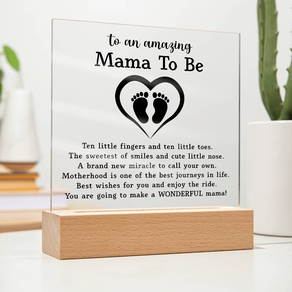 Acrylic Square Plaque - Gift for Expecting Mother, First Time Mom Gift, Baby Countdown Gift from Husband, Pregnancy Gift