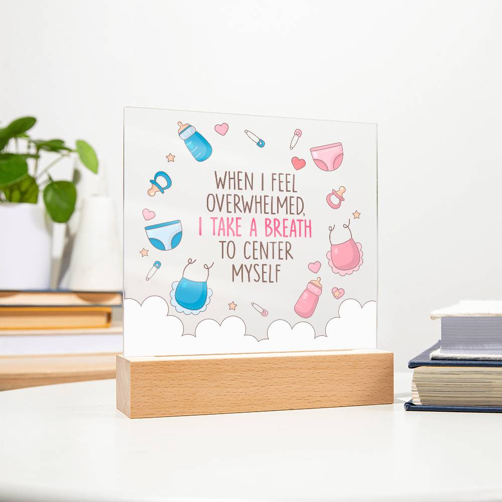 New Mom Square Acrylic Plaque for Postpartum Self-Care | Empowering Messages for New Moms | Perfect Gift for Mama to Be, First Time Mom, Mother's Day, and Christmas