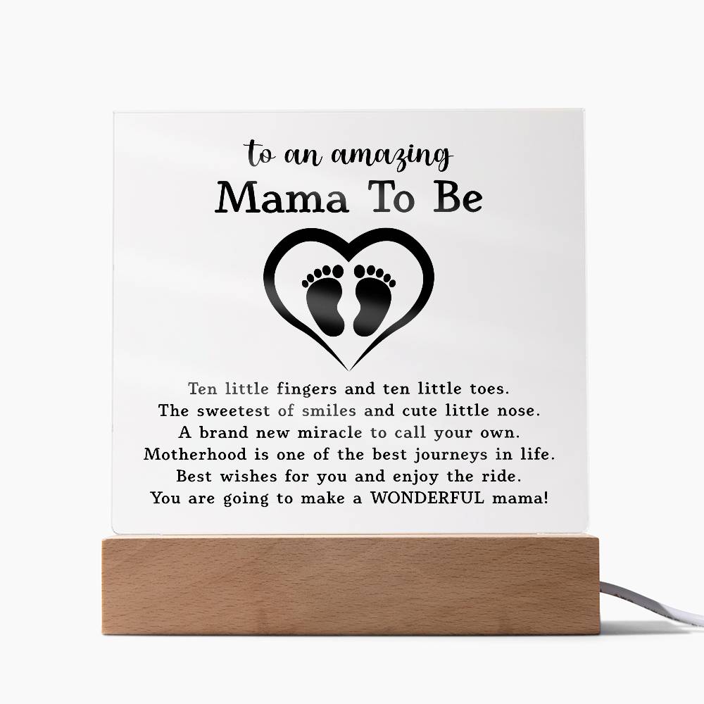 Acrylic Square Plaque - Gift for Expecting Mother, First Time Mom Gift, Baby Countdown Gift from Husband, Pregnancy Gift