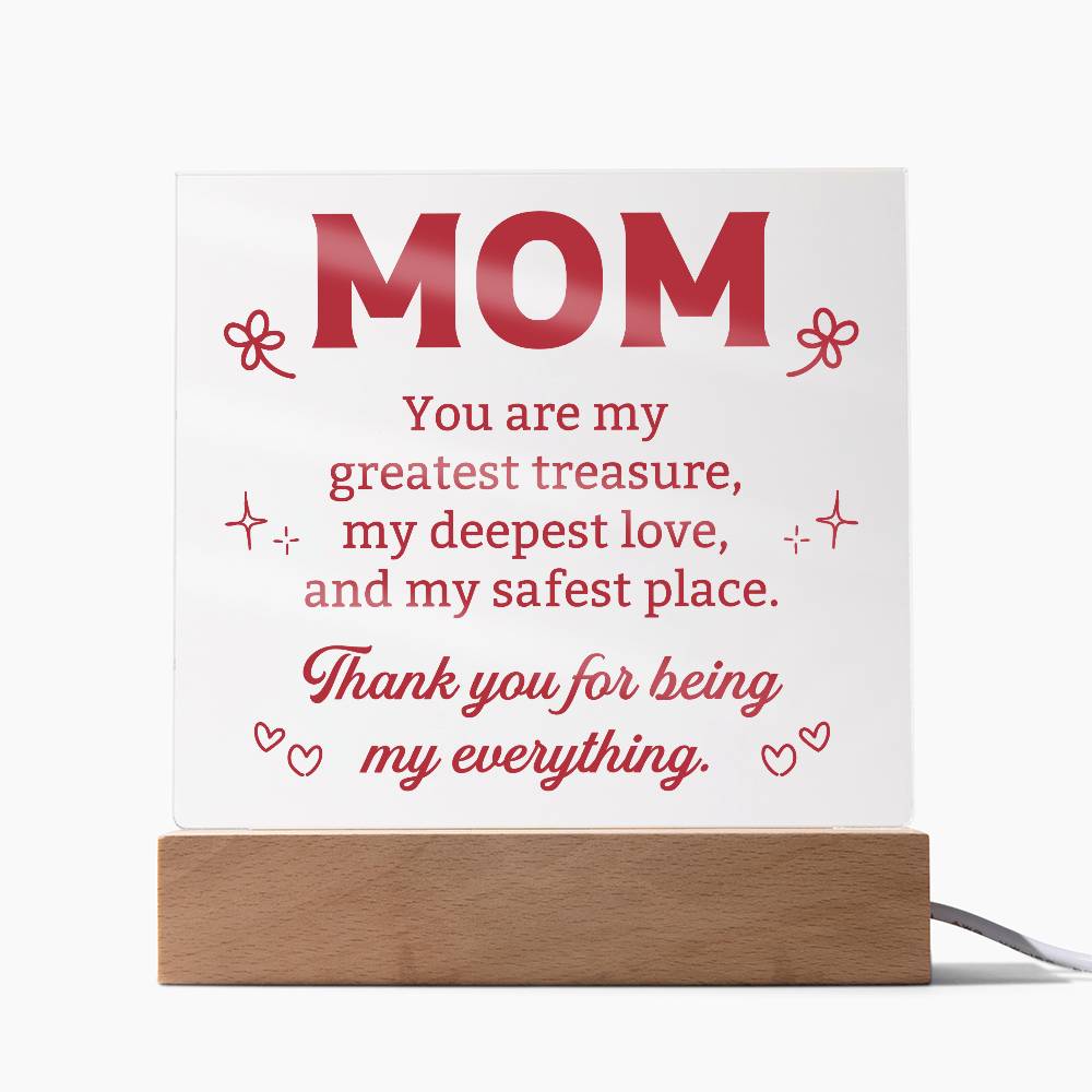 Gifts for Mom from Daughter or Son, Mother Mom Mother's Day Christmas Birthday Present, Mom Acrylic Square Plaque