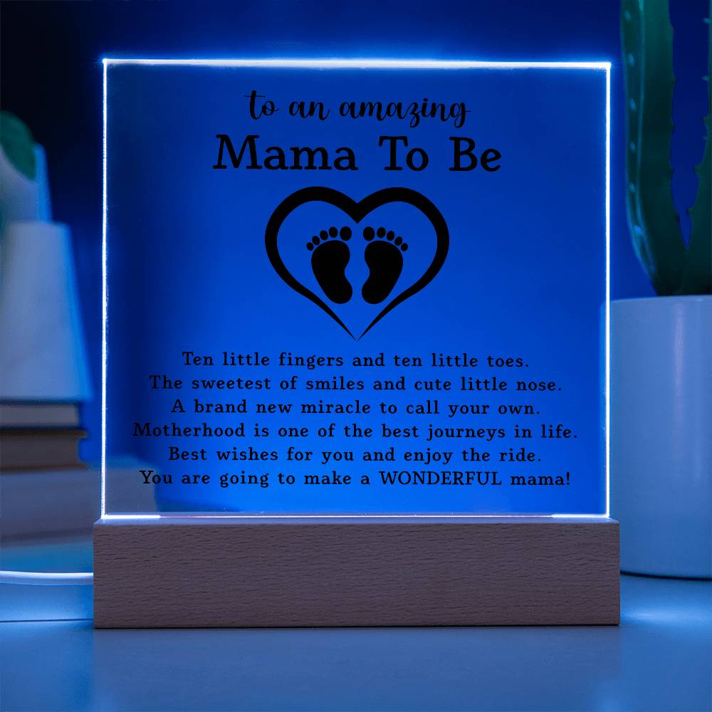 Acrylic Square Plaque - Gift for Expecting Mother, First Time Mom Gift, Baby Countdown Gift from Husband, Pregnancy Gift