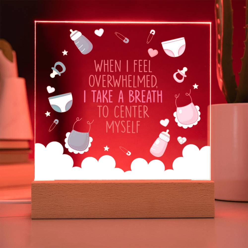 New Mom Square Acrylic Plaque for Postpartum Self-Care | Empowering Messages for New Moms | Perfect Gift for Mama to Be, First Time Mom, Mother's Day, and Christmas