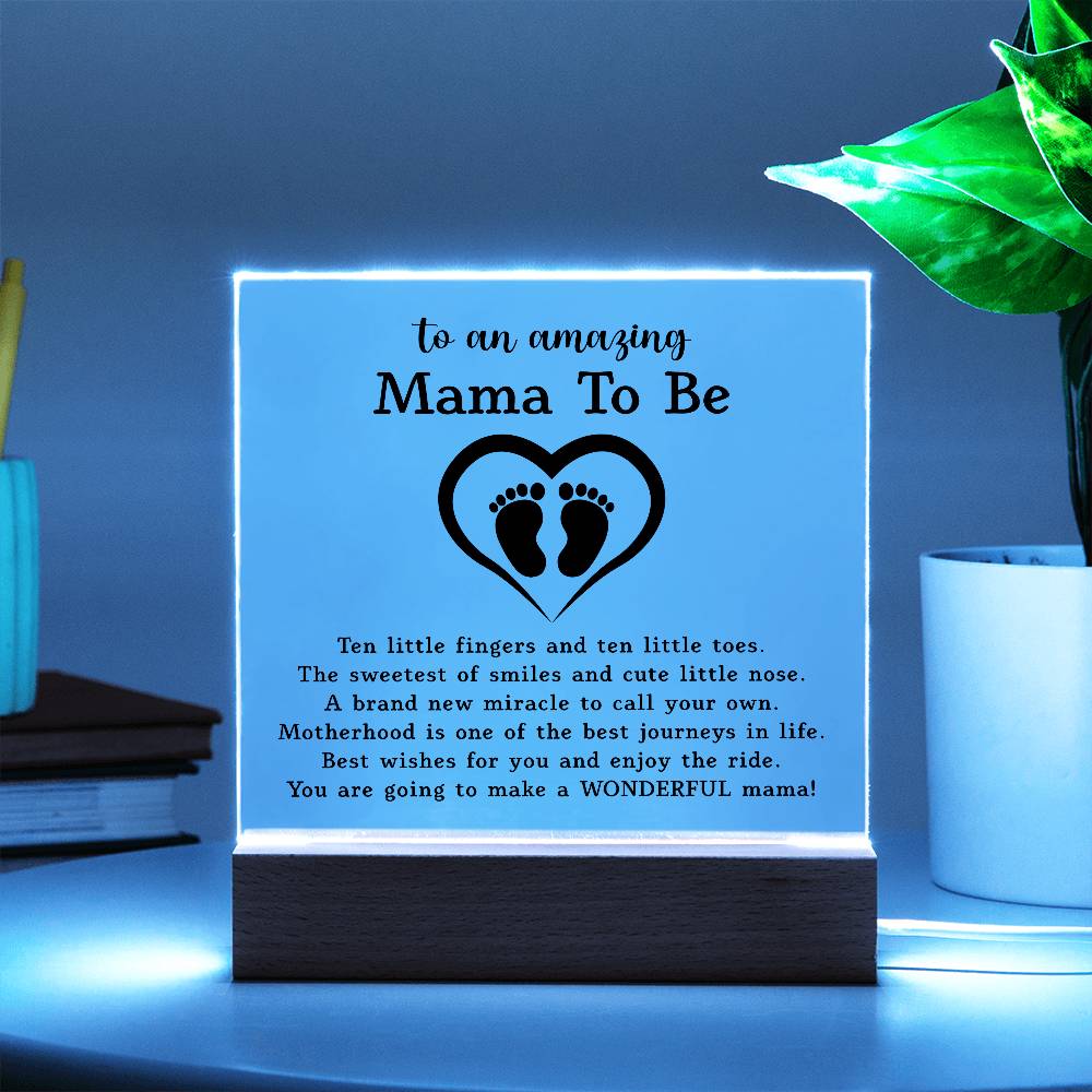 Acrylic Square Plaque - Gift for Expecting Mother, First Time Mom Gift, Baby Countdown Gift from Husband, Pregnancy Gift