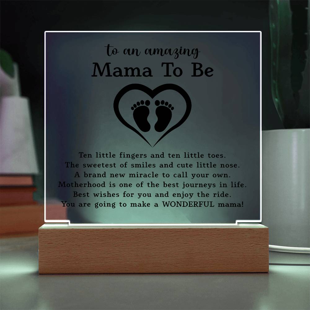 Acrylic Square Plaque - Gift for Expecting Mother, First Time Mom Gift, Baby Countdown Gift from Husband, Pregnancy Gift