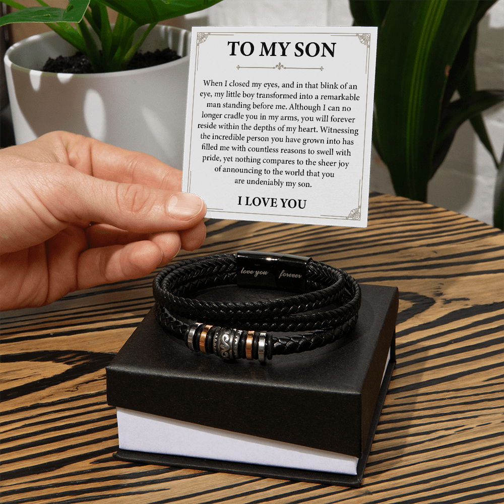 Bracelet for Son From Dad, Son Bracelet From Mom With Gift Box