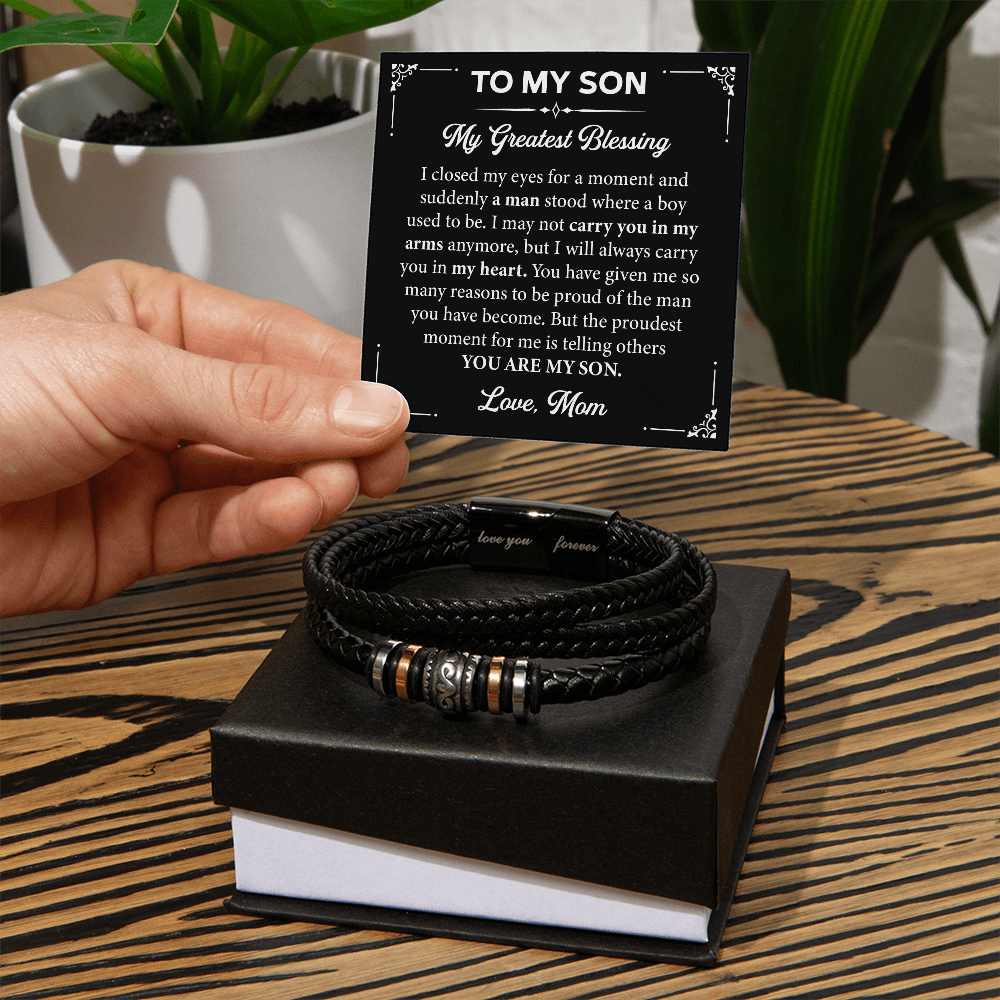 To My Son Bracelet Gift From Mom & Dad - Gifts for Son