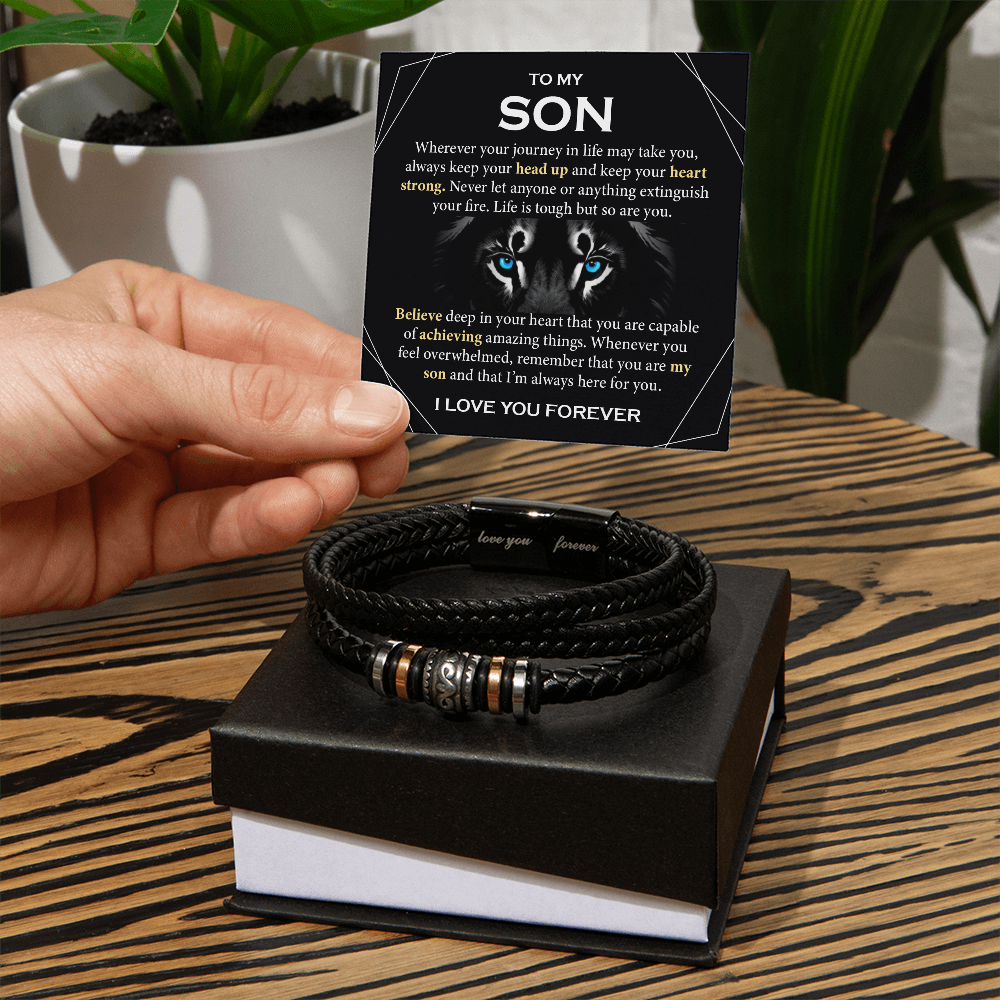 Bracelet Gift for My Son Birthday With Message Card and Gift Box