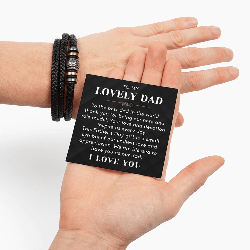 To My Dad Bracelet, Fathers Day, From Daughter, Son, Step Dad Gift, Birthday, Christmas, Message Card with Gift Box