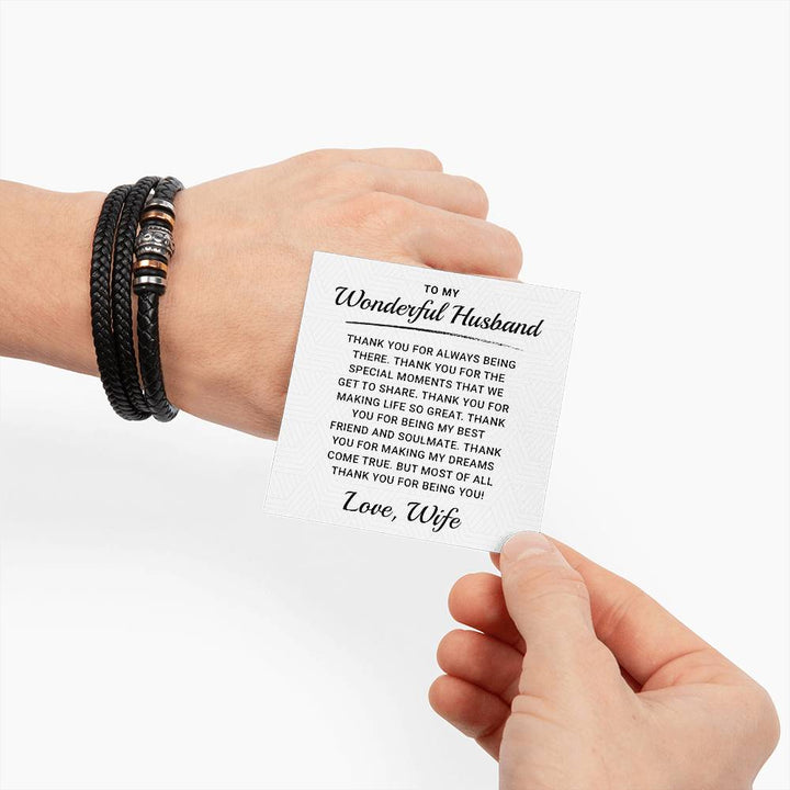 To My Husband Love You Forever Leather Bracelet, Romantic husband birthday bracelet birthday card for husband anniversary gift husband and wife