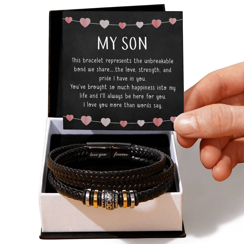 To My Son bracelet – Love you Forever Bracelet from Mom or Dad | Inspirational Gift for Son | Perfect for Birthdays, Christmas, or Special Occasions | Heartfelt Message from Mother