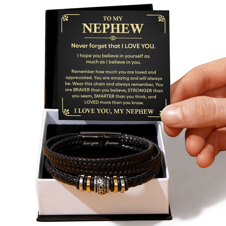 To My Nephew - Love You Forever Double Row Bracelet Gift From Aunt Uncle
