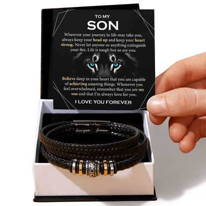 Bracelet Gift for My Son Birthday With Message Card and Gift Box