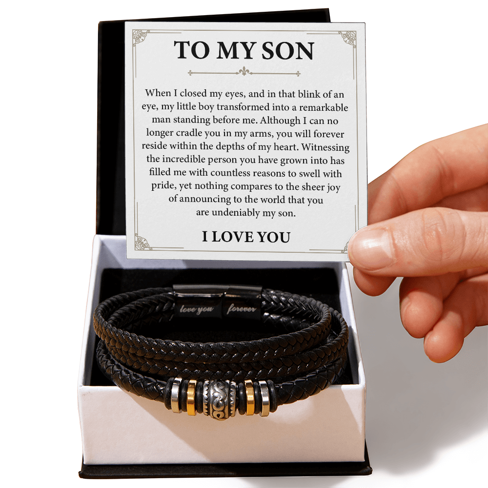 Bracelet for Son From Dad, Son Bracelet From Mom With Gift Box