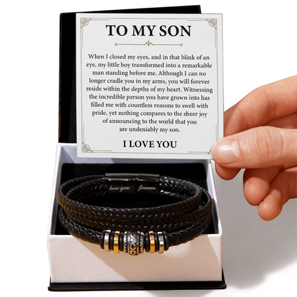 Bracelet for Son From Dad, Son Bracelet From Mom With Gift Box