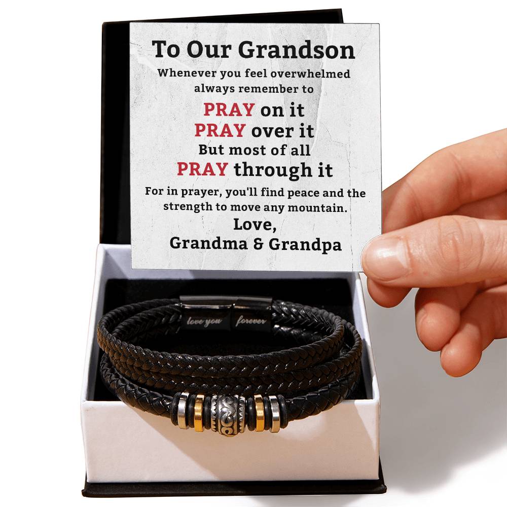 To Our Grandson Gift Love You Forever Bracelet, Grandson Gift from Grandma Grandpa, Grandparents to Grandson Gift, Grandson Christmas Gift Ideas