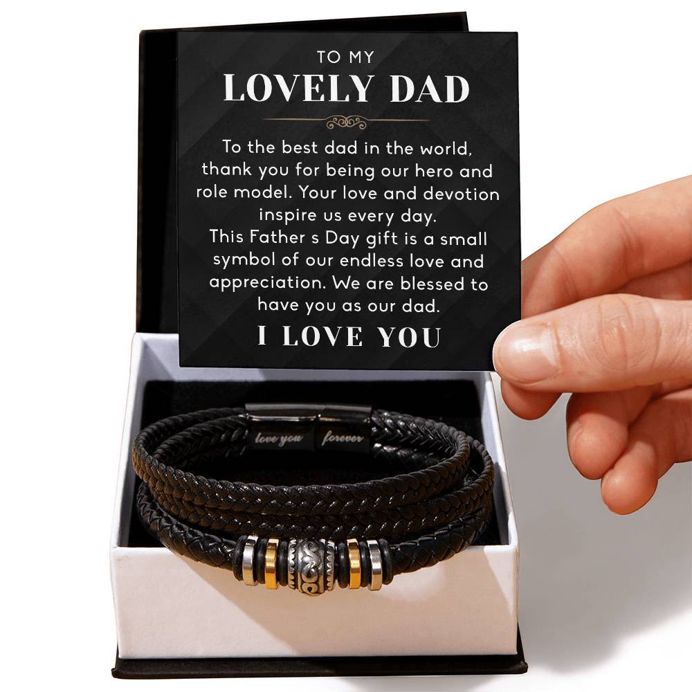 To My Dad Bracelet, Fathers Day, From Daughter, Son, Step Dad Gift, Birthday, Christmas, Message Card with Gift Box