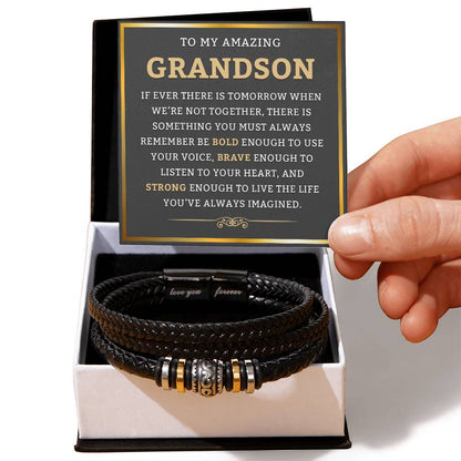 To My Grandson Bracelet From Grandma or Grandpa, Gift for Grandson, Birthday Gift for Grandson, Christmas Gift for Grandson