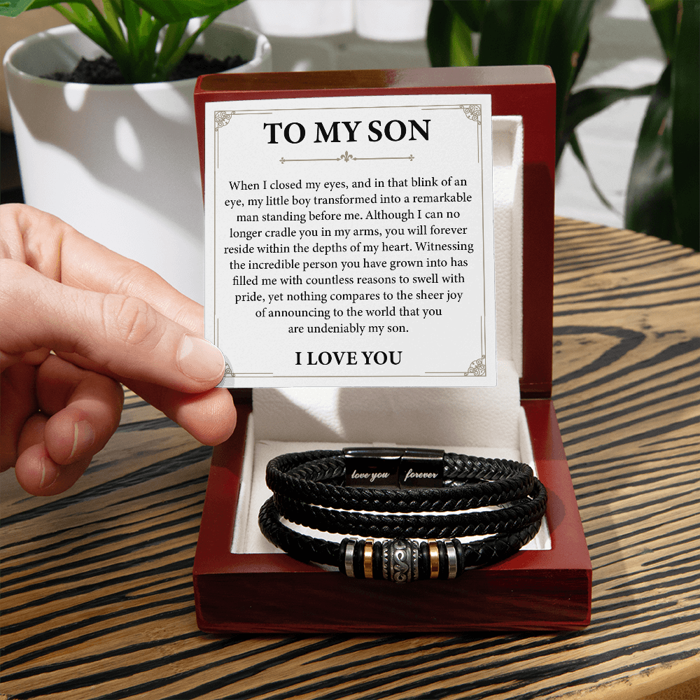 Bracelet for Son From Dad, Son Bracelet From Mom With Gift Box